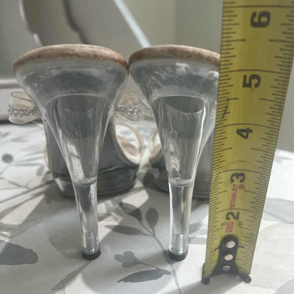 Ellie M-Loretta Clear Crystal Competition Fetish Open Toe 5" Heels 3/4" Platform - Picture 3 of 7